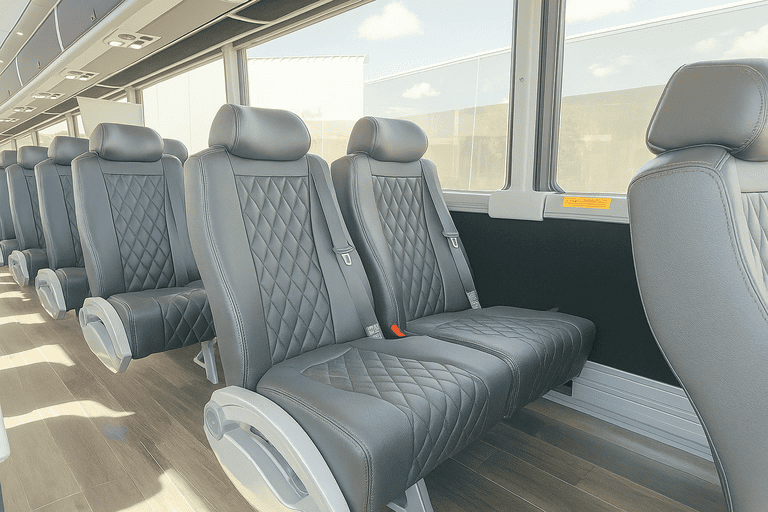 interior of Thornton Coach Bus Service charter bus