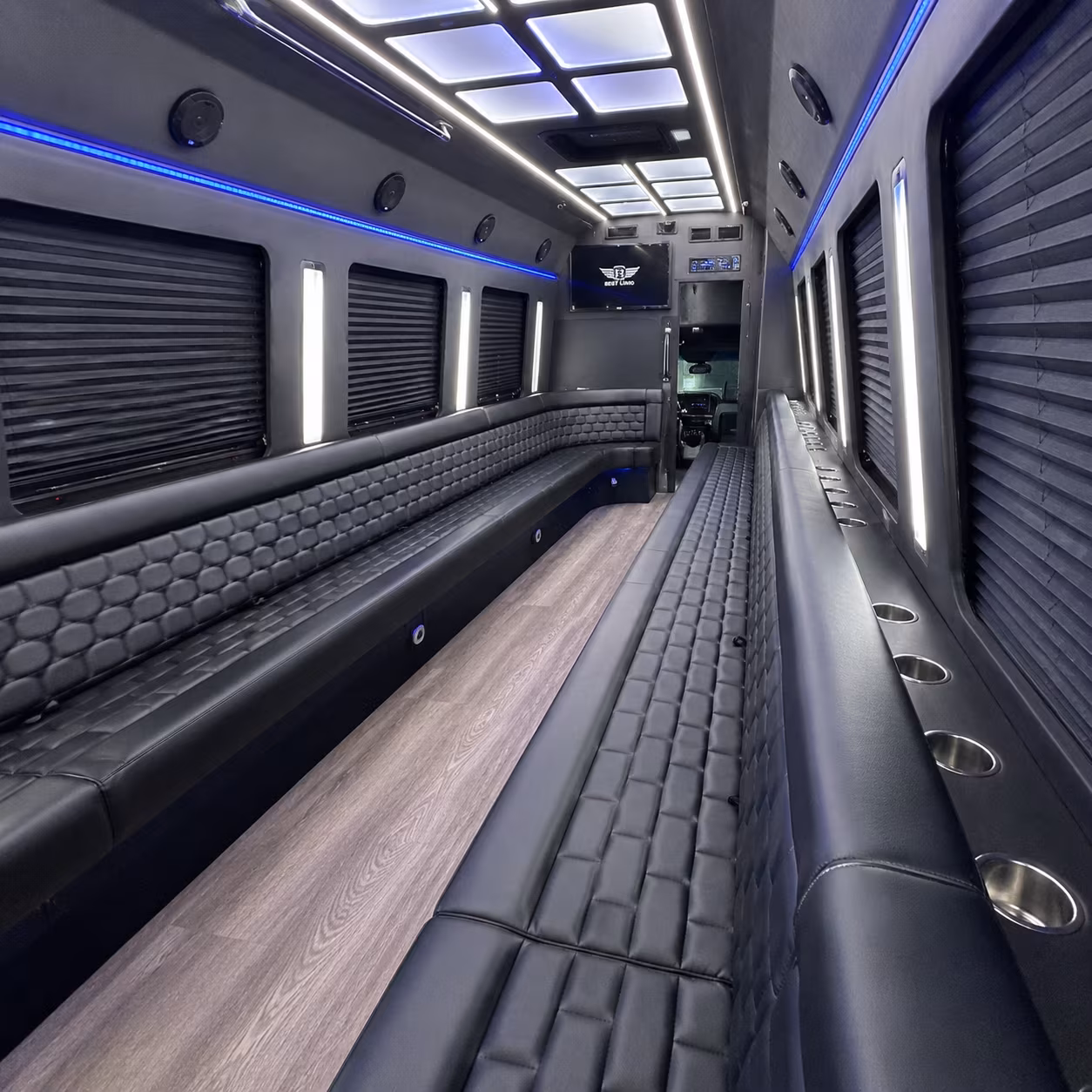 thornton party bus rental interior